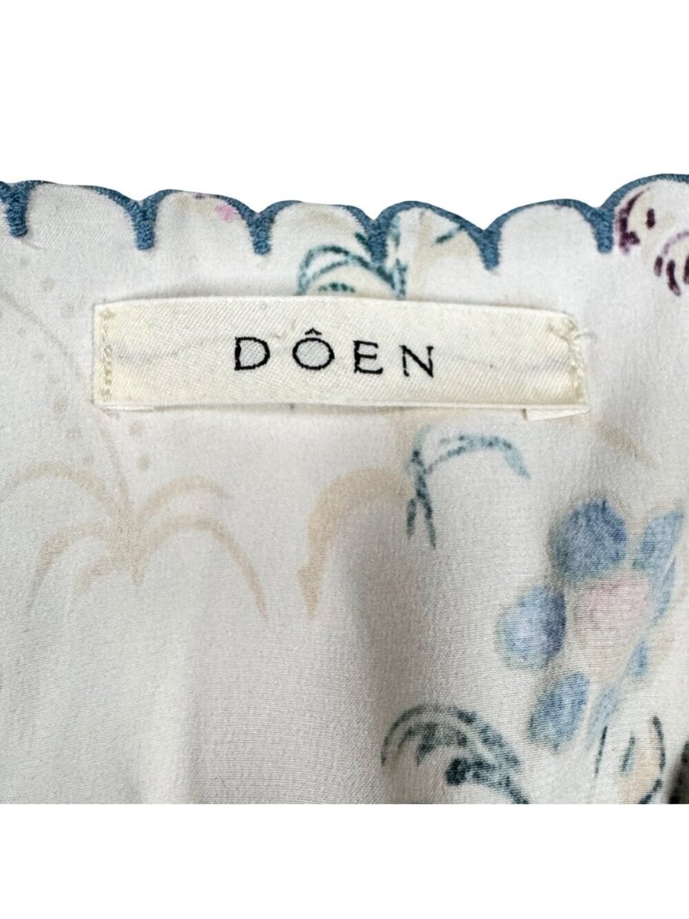 DOEN Dianne Silk Floral Babydoll Dress Sz M Cream Flirty Coquette Mini - Picture 8 of 16